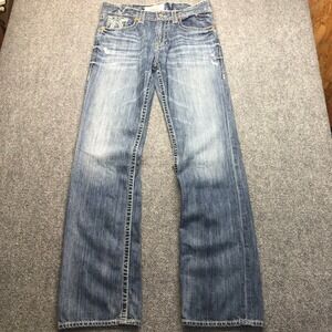 Big Star Y2K  Blue Jeans Mens 34XL Straight Leg Distressed Medium Wash Denim